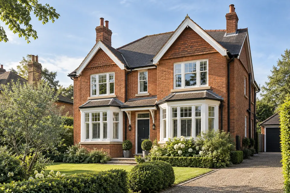 Illustrative Cheshire home with bay windows